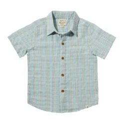Mens Newport Woven Shirt Blue/grey Stripe