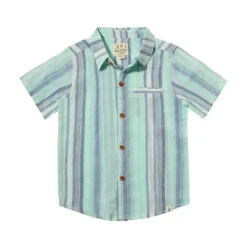 Mens Newport Woven Shirt Blue/seafoam Stripe