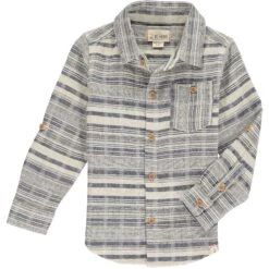 Mens Woven Shirt Blue/cream