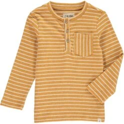 Gold Stripe Henley Tee