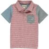 Red/multi Stripe Woven Polo Shirt