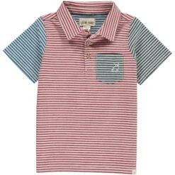 Red/multi Stripe Woven Polo Shirt