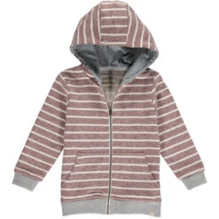 Brown/cream Stripe Hooded Top