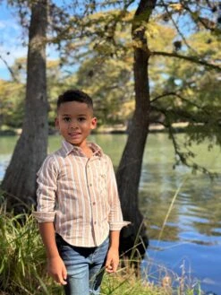 ATWOOD Beige/White Stripe Woven Shirt -Me & Henry HB342A 2HB1395C 2