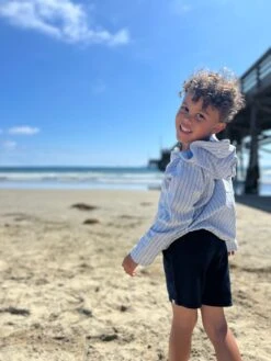 ST IVES Blue Gauze Hooded Top -Me & Henry HB660A 5