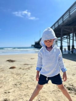 ST IVES Blue Gauze Hooded Top -Me & Henry HB660A 6