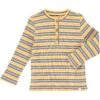 ERWIN Mustard/Blue Striped Ribbed Henley