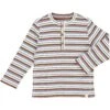 ERWIN Brown/sage/blue STriped Ribbed Henley