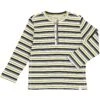 ERWIN Yellow/black/white Striped Ribbed Henley
