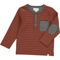 LINDEN Chocolate/black Stripe Henley
