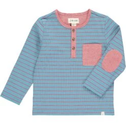 LINDEN Blue/Red Stripe Henley