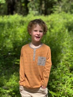 LINDEN Mustard/White Stripe Henley -Me & Henry HB736C HB1340A 2