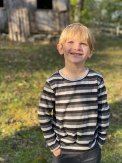 Blue/grey Striped Tee -Me & Henry HB737b 3