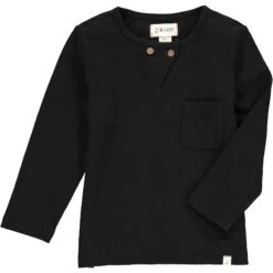 BRADEN Black Slub Top