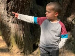 DOYLE Charcoal/multi Stripe Tee -Me & Henry HB740C HB1336B 2