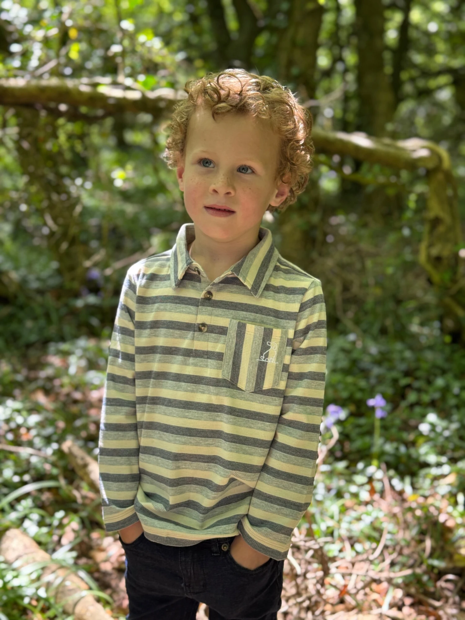 ROCKWOOD Grey/Cream/Navy Stripe Polo 2 ROCKWOOD Grey/Cream/Navy Stripe Polo - Image 2