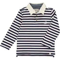 White/navy Stripe Polo