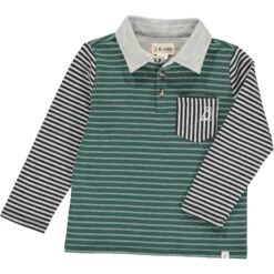 TRENTON Green/Grey Stripe Rugby