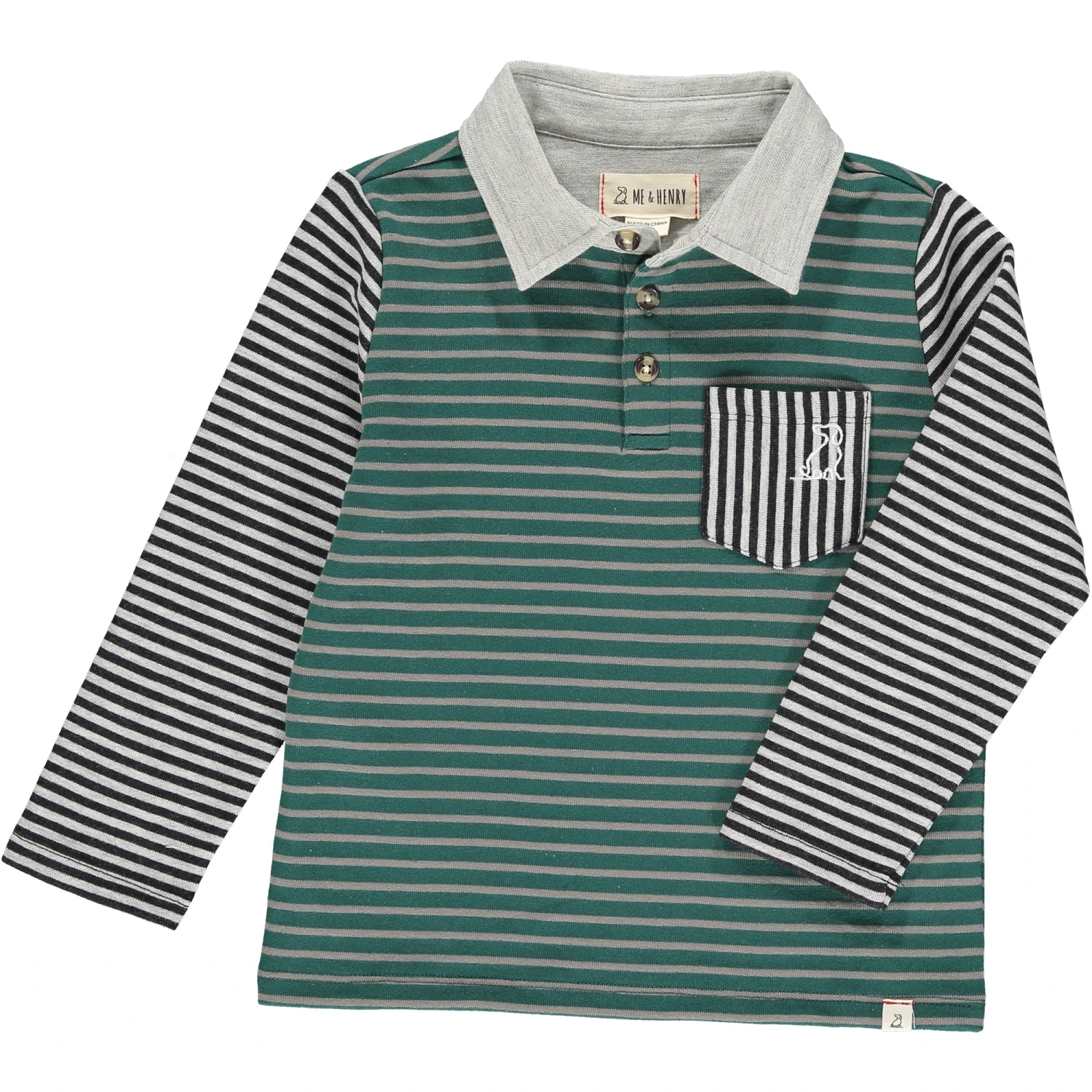 TRENTON Green/Grey Stripe Rugby 1 TRENTON Green/Grey Stripe Rugby