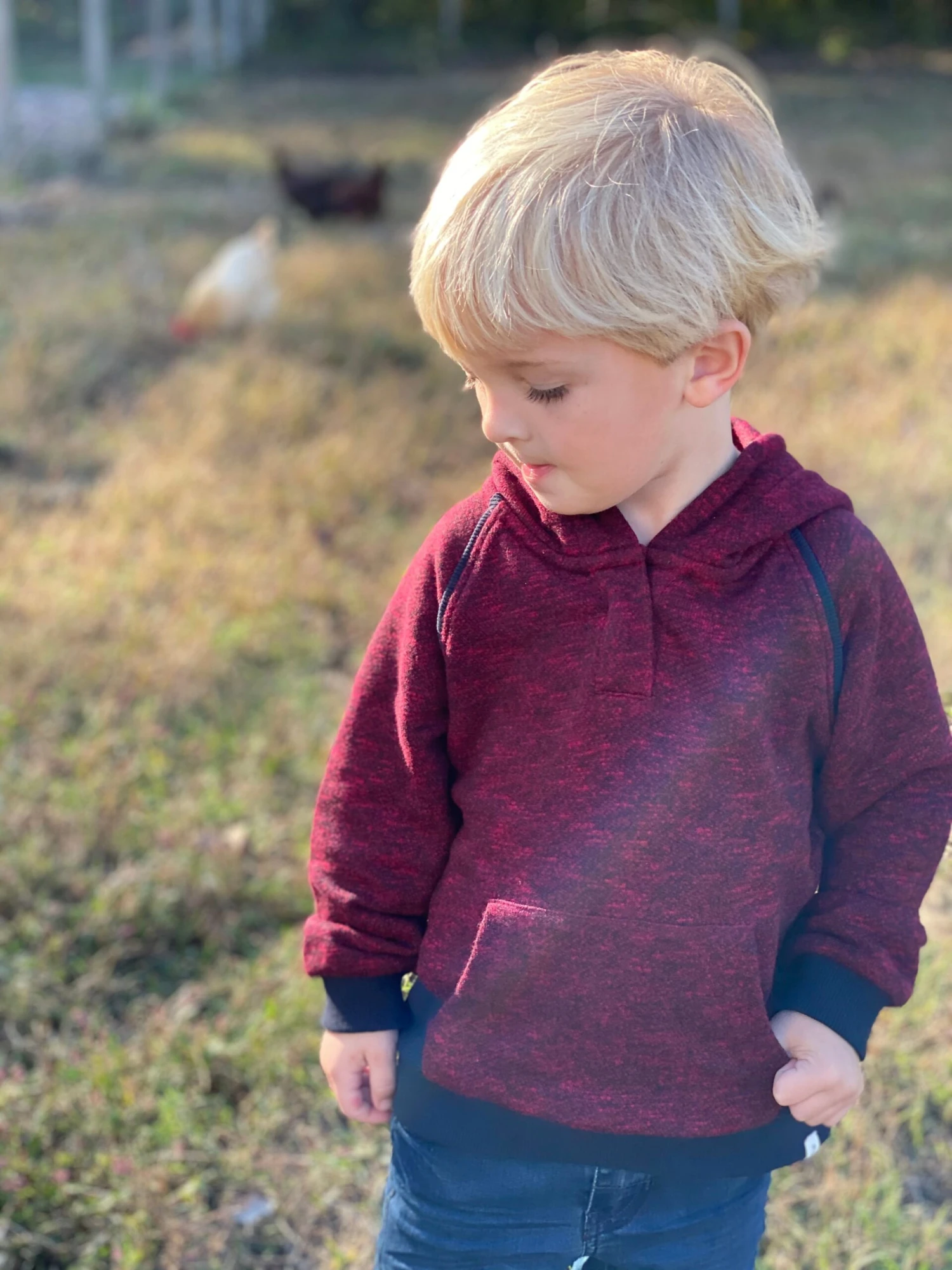 JAMES Wine/black Heathered Hooded Top 6 JAMES Wine/black Heathered Hooded Top - Image 6