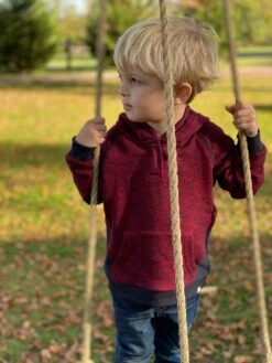 JAMES Wine/black Heathered Hooded Top 10 JAMES Wine/black Heathered Hooded Top -Me & Henry HB758b 3 1