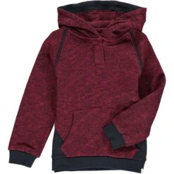 JAMES Wine/black Heathered Hooded Top