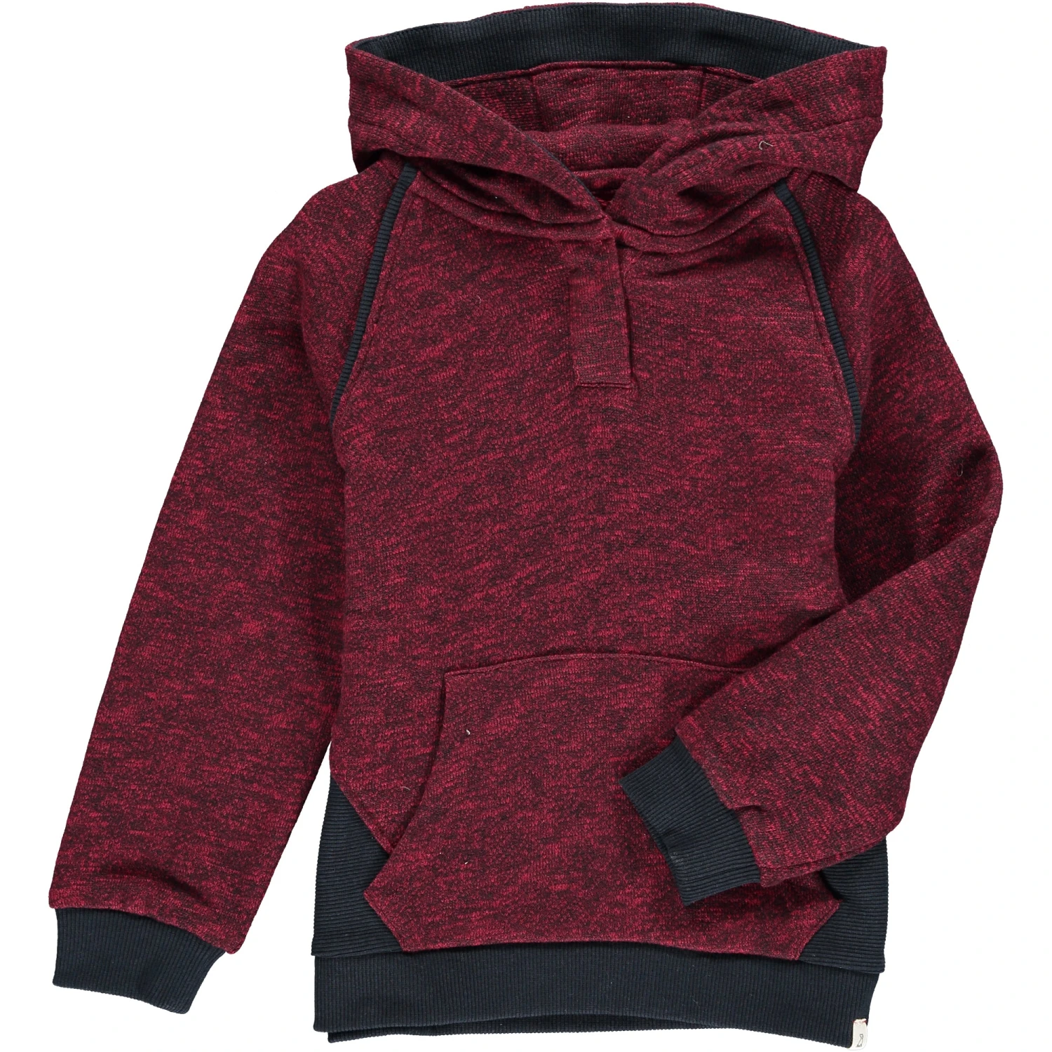 JAMES Wine/black Heathered Hooded Top 1 JAMES Wine/black Heathered Hooded Top