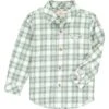 Sage/white Plaid Woven Shirt