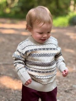 OSLO Grey/Beige Fairisle Sweater -Me & Henry HB784D 2