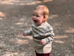 OSLO Grey/Beige Fairisle Sweater -Me & Henry HB784D 3