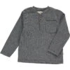 BENJI Heathered Charcoal Ribbed Henley