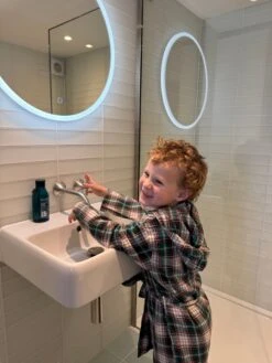 MUNFORD Green/Brown/White Plaid Lounge Robe -Me & Henry HB792B HB790C 2