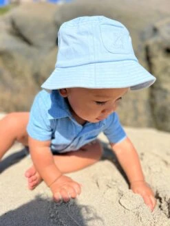 FISHERMAN Pale Blue Twill Bucket Hat -Me & Henry HB885d HB1007k 1