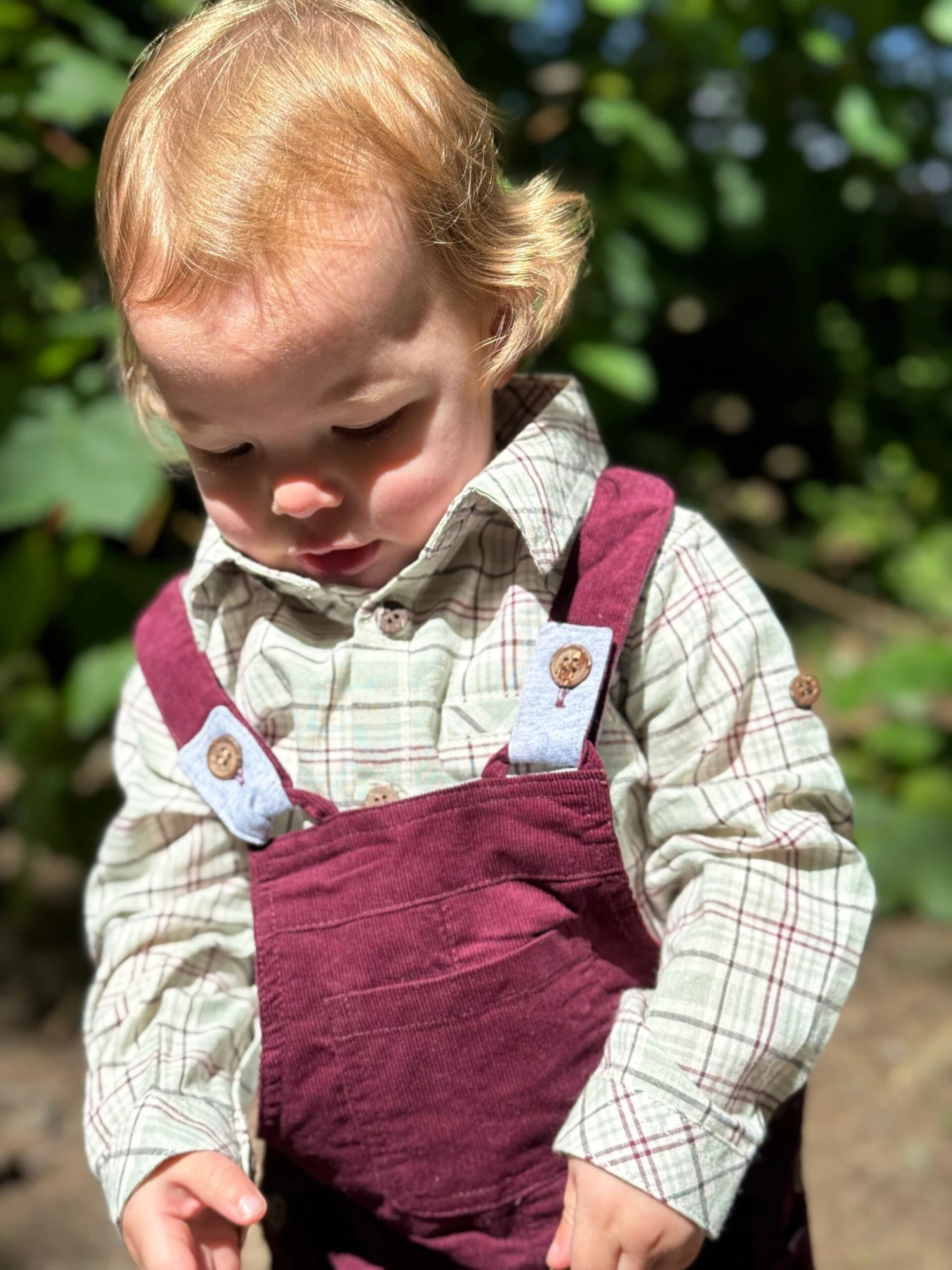 Green Plaid With Navy Stripe Woven Onesie 3 Green Plaid With Navy Stripe Woven Onesie - Image 3