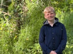 ERIN Navy Cord Hooded Woven Shirt -Me & Henry HB922A 1