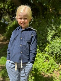 ERIN Navy Cord Hooded Woven Shirt -Me & Henry HB922A HB1334EHK 1