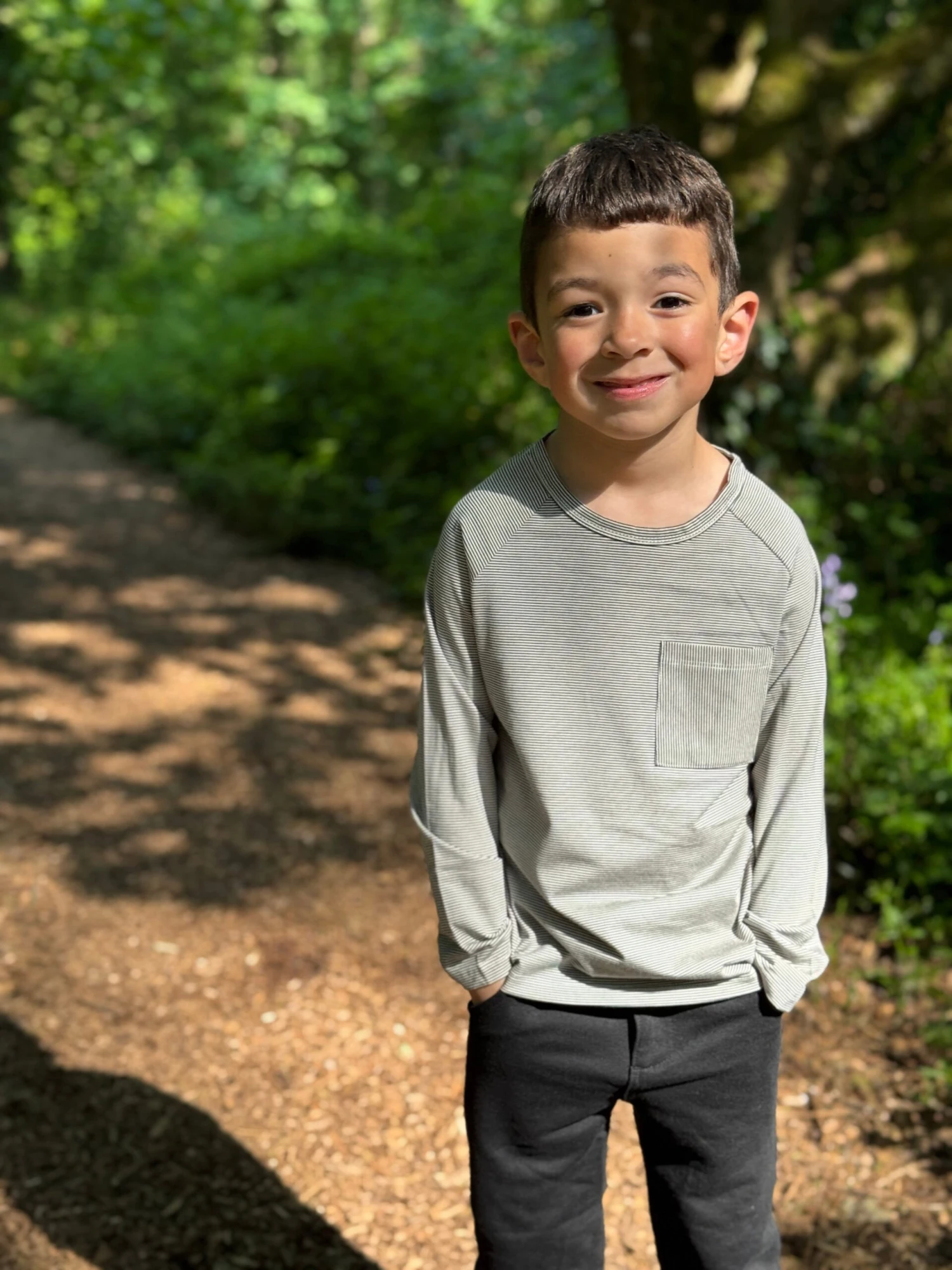 AIKEN Brown Striped Raglan Tee 2 AIKEN Brown Striped Raglan Tee - Image 2