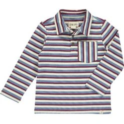 WAVERLY Blue/burgundy Stripe Polo
