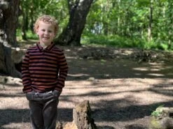 SUMTER Rust/navy Stripe Pique Polo -Me & Henry HB949B 1340DHK 2