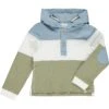 GREENWOOD Tri Colour White Green Blue Hooded Rugby