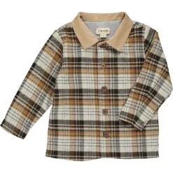 WELLFORD Brown/cream Plaid Lumberjack Shacket