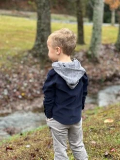 ERIN Navy Cord Hooded Woven Shirt -Me & Henry HB992a HB340cx Lifestyle 2