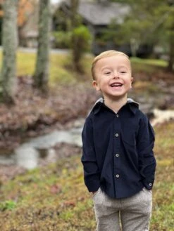 ERIN Navy Cord Hooded Woven Shirt -Me & Henry HB992a HB340cx Lifestyle 4