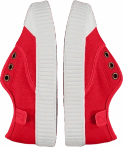 MONTAUK Red Canvas Plimsolls -Me & Henry HBS005D Front 1