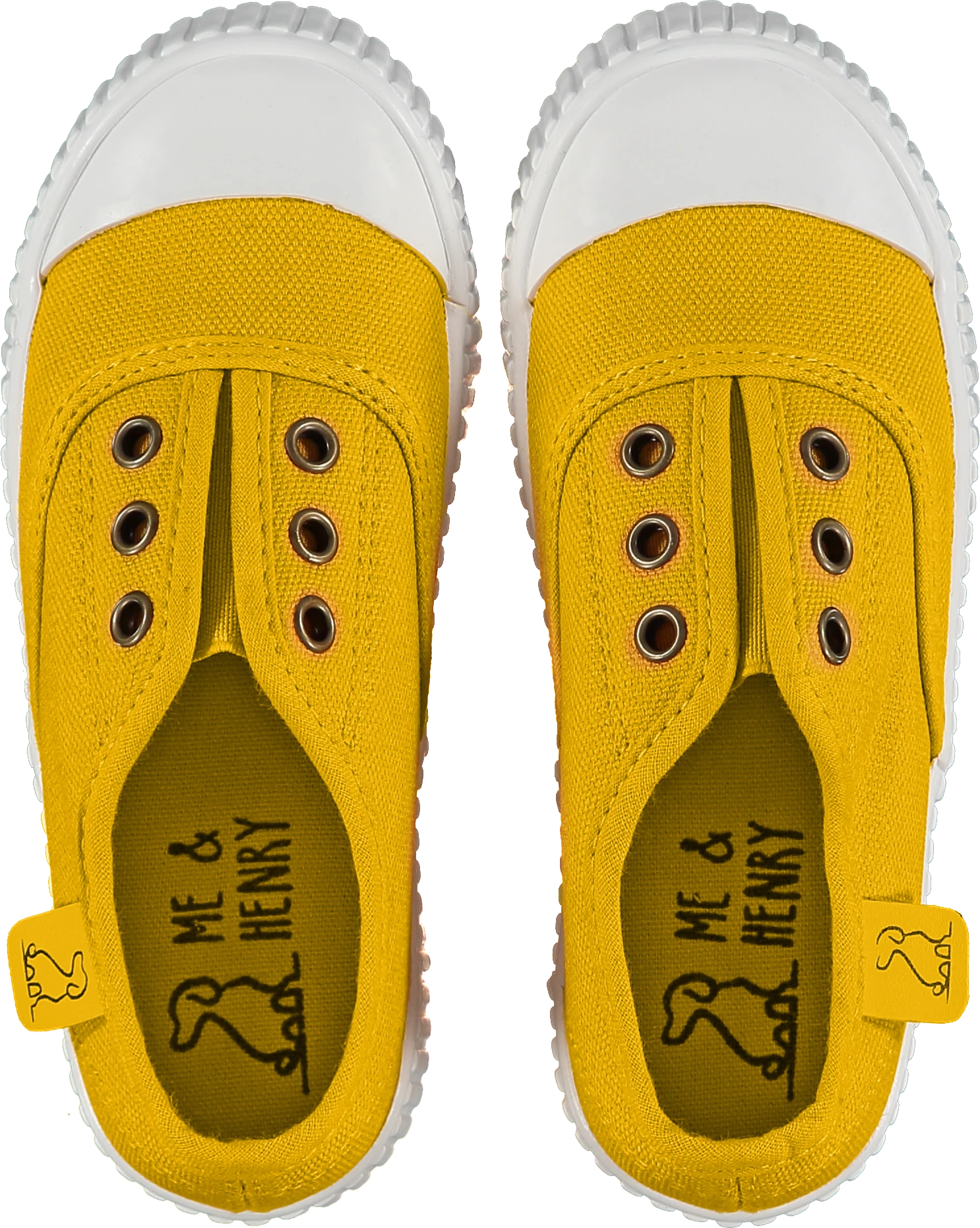 MONTAUK Yellow Canvas Plimsolls 2 MONTAUK Yellow Canvas Plimsolls - Image 2