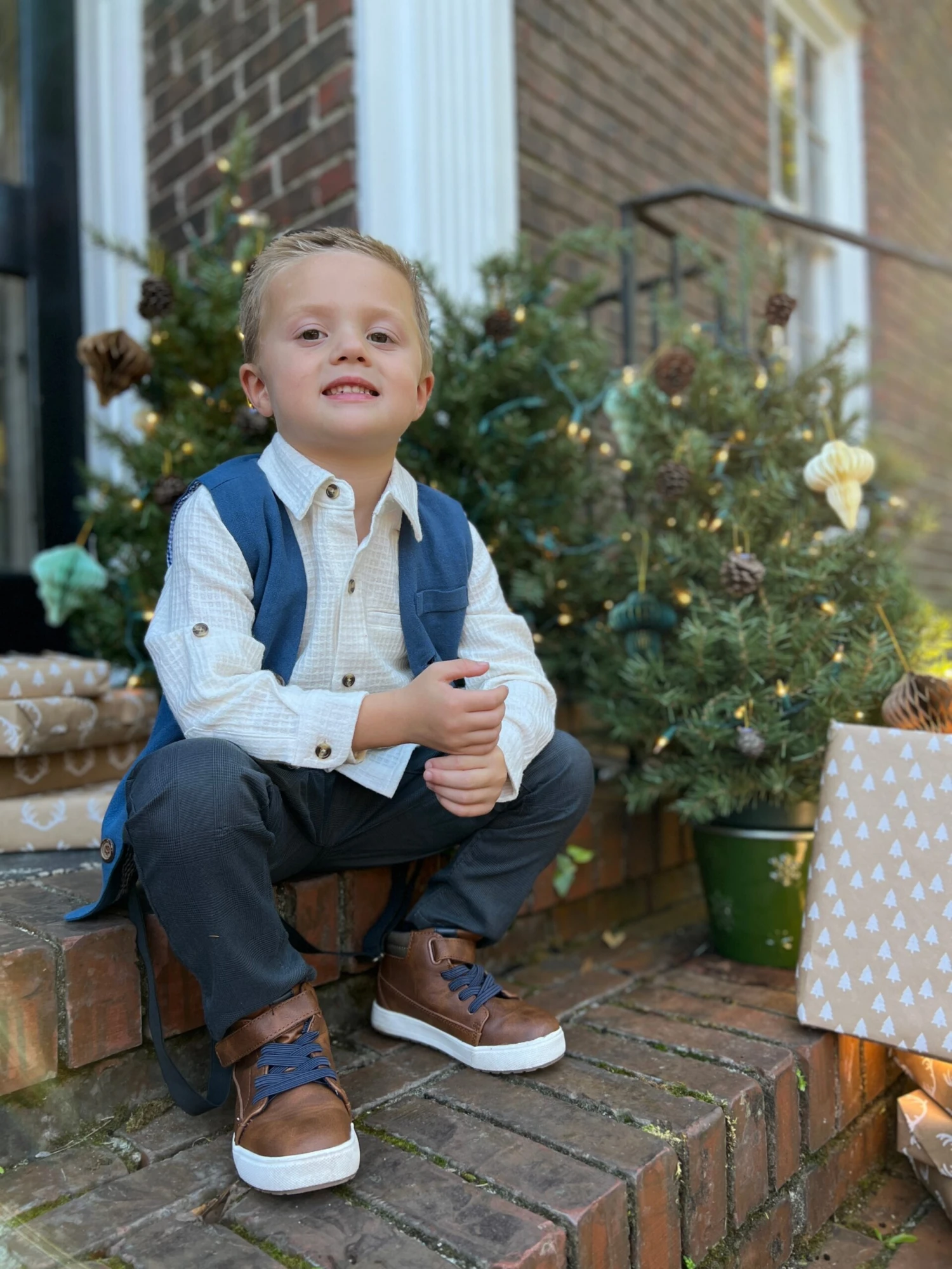 CLEMSON Blue Cotton Vest 5 CLEMSON Blue Cotton Vest - Image 5
