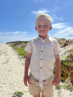 NEWPORT Oatmeal Floral Woven Shirt -Me & Henry IMG 17962