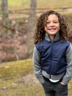 JOSHY Navy Grey Arms Sweater Jacket -Me & Henry IMG 3492