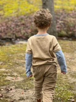 CAMERON Gold/Beige Stripe Mock Sleeve Tee -Me & Henry IMG 3833 2a08875d a5ab 4f84 b8f2 65e8245d881c