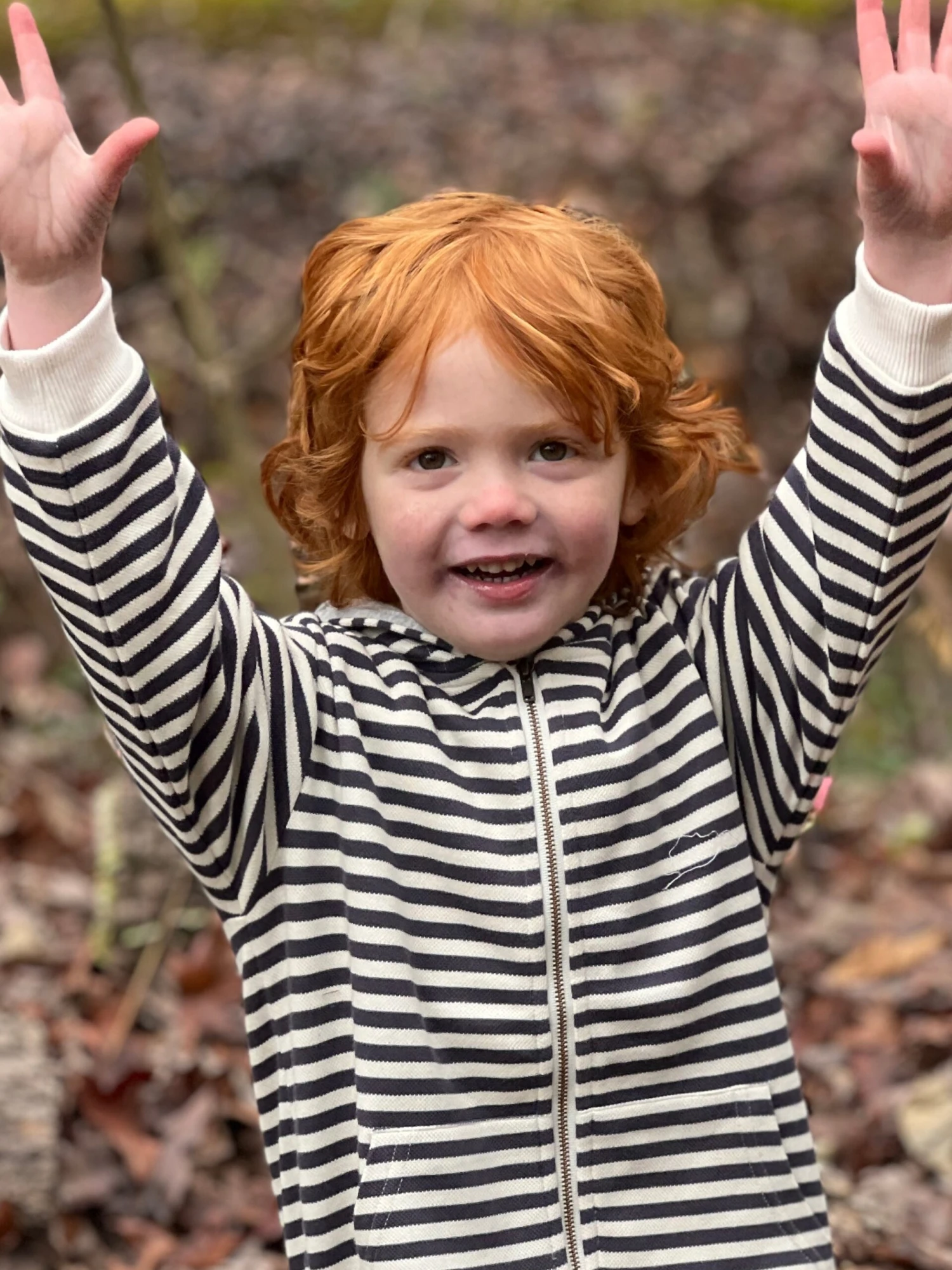 PARSONS Brown/Cream Pique Stripe Zipped Hooded Top 2 PARSONS Brown/Cream Pique Stripe Zipped Hooded Top - Image 2